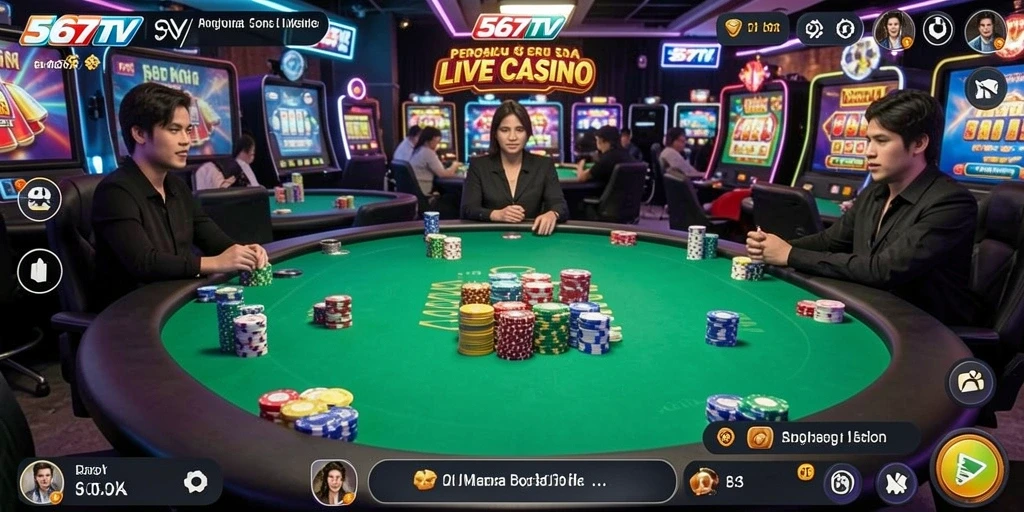 Gameplay Live Casino yang mendebarkan di aplikasi 567TV.