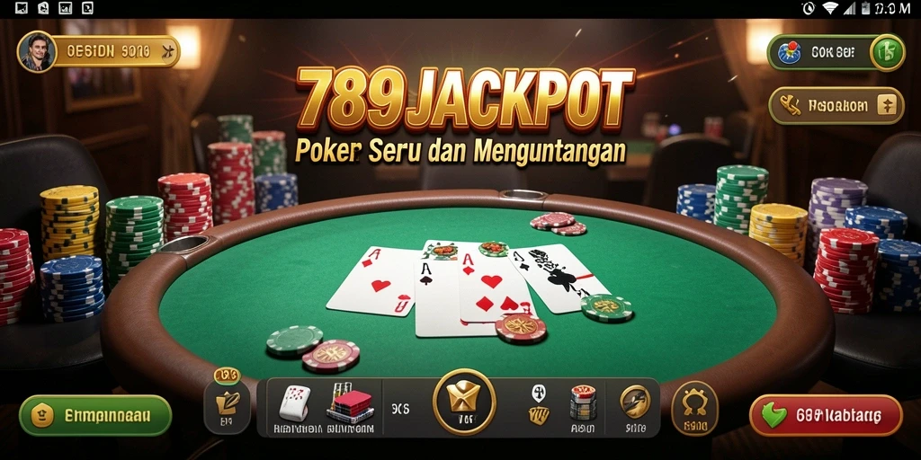 Tampilan gameplay Poker yang seru dan interaktif di 789JACKPOT.