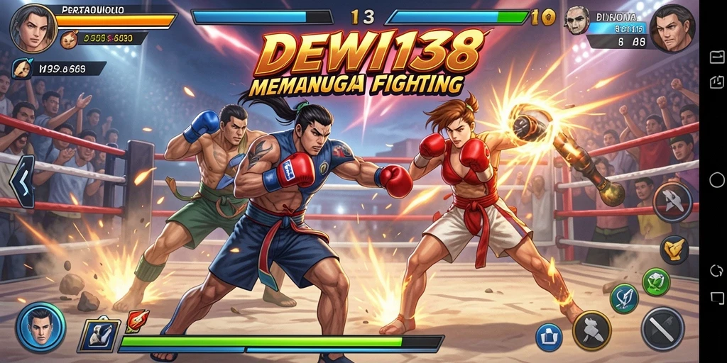 Tampilan seru dari gameplay DEWI138 dalam pertarungan Fighting.