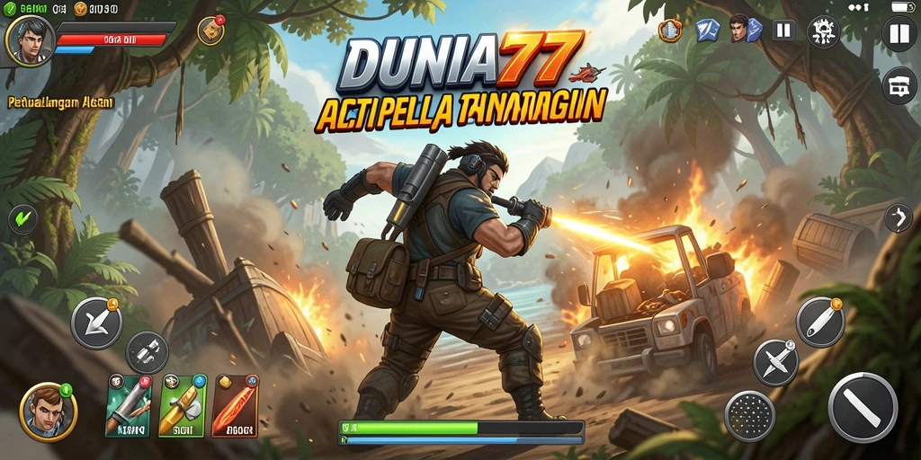 Tampilan gameplay DUNIA77 yang menegangkan dengan aksi seru.
