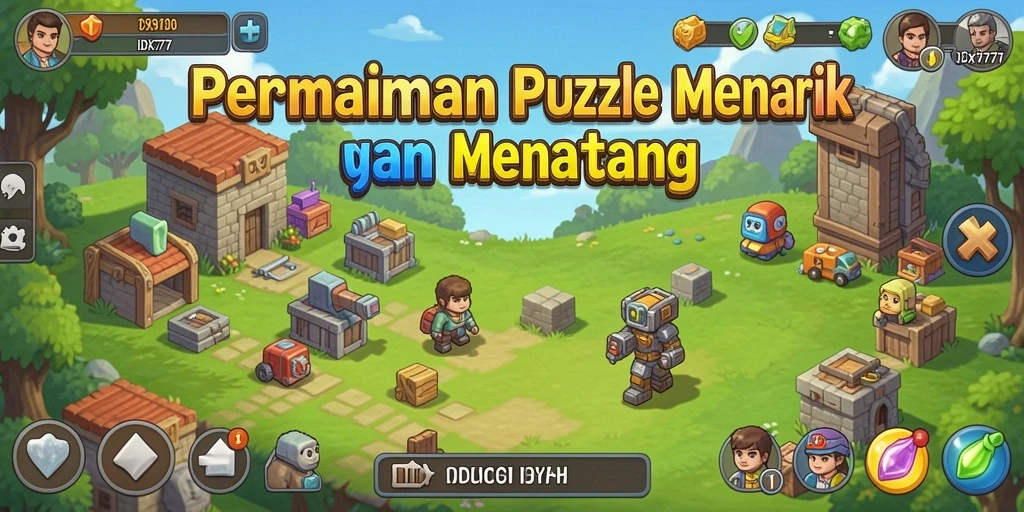 Tampilan menarik dari gameplay Puzzle IDX777 yang menguji kecerdasan.