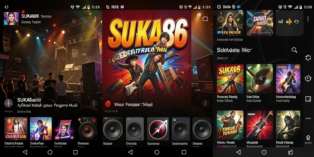 Screenshot gameplay SUKA86 menampilkan interaksi pengguna dengan musik.