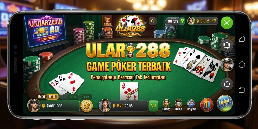 Tampilan gameplay intens dari ULAR288 dengan suasana Poker yang menegangkan.